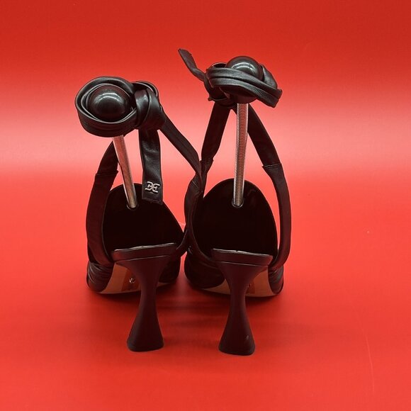 Sam Edelman Lenora Black Twisted Leather Stiletto Sandals Women's Size 5.5M - Picture 6 of 12